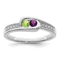 14K White Gold Family Jewelry Diamond Semi-Set Ring view 2