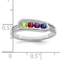 14K White Gold Family Jewelry Diamond Semi-Set Ring view 4