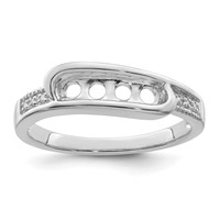 14K White Gold Family Jewelry Diamond Semi-Set Ring view 5