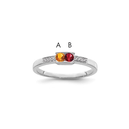 14K White Gold Family Jewelry Diamond Semi-Set Ring