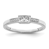 14K White Gold Family Jewelry Diamond Semi-Set Ring view 5