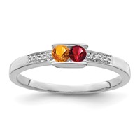 14K White Gold Family Jewelry Diamond Semi-Set Ring view 2