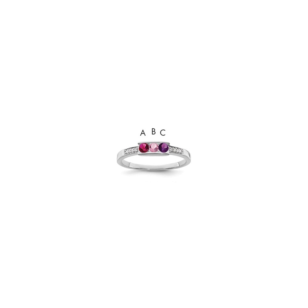 14K White Gold Family Jewelry Diamond Semi-Set Ring