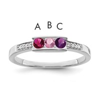 14K White Gold Family Jewelry Diamond Semi-Set Ring view 1