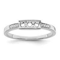 14K White Gold Family Jewelry Diamond Semi-Set Ring view 5