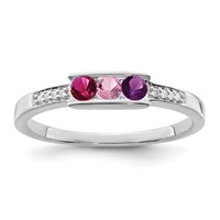 14K White Gold Family Jewelry Diamond Semi-Set Ring view 2