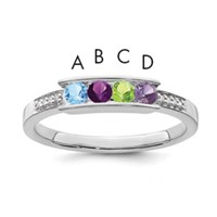 14K White Gold Family Jewelry Diamond Semi-Set Ring view 1