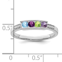 14K White Gold Family Jewelry Diamond Semi-Set Ring view 4