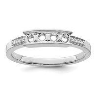 14K White Gold Family Jewelry Diamond Semi-Set Ring view 5