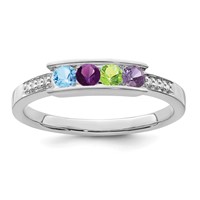 14K White Gold Family Jewelry Diamond Semi-Set Ring view 2