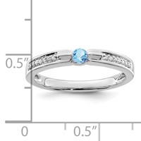 14K White Gold Family Jewelry Genuine Stone & Diamond Set Ring view 4