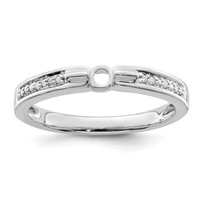 14K White Gold Family Jewelry Genuine Stone & Diamond Set Ring view 5