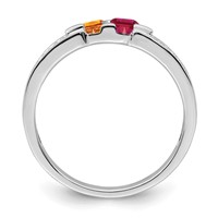 14K White Gold Family Jewelry Genuine Stone & Diamond Set Ring view 3