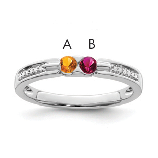 14K White Gold Family Jewelry Diamond Semi-Set Ring (XMRW43/2)