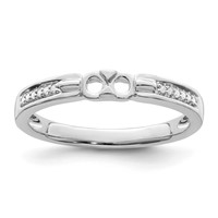 14K White Gold Family Jewelry Genuine Stone & Diamond Set Ring view 5