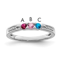 14K White Gold Family Jewelry Diamond Semi-Set Ring view 1