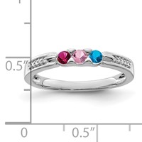 14K White Gold Family Jewelry Diamond Semi-Set Ring view 4