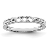 14K White Gold Family Jewelry Diamond Semi-Set Ring view 5