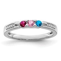14K White Gold Family Jewelry Diamond Semi-Set Ring view 2