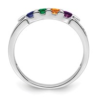 14K White Gold Family Jewelry Diamond Semi-Set Ring view 3