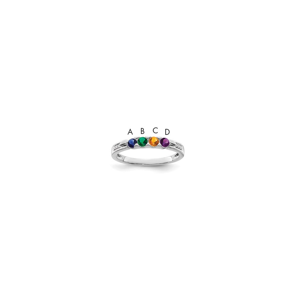 14K White Gold Family Jewelry Diamond Semi-Set Ring