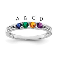 14K White Gold Family Jewelry Diamond Semi-Set Ring view 1