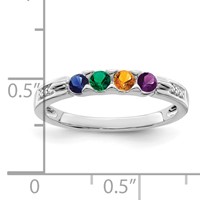 14K White Gold Family Jewelry Diamond Semi-Set Ring view 4