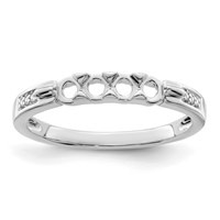 14K White Gold Family Jewelry Diamond Semi-Set Ring view 5