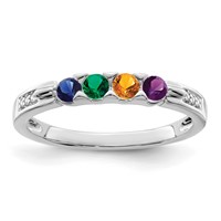 14K White Gold Family Jewelry Diamond Semi-Set Ring view 2