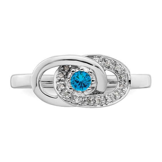 Birthstone and Diamond Mother's Ring Semi-Mount