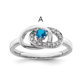Birthstone and Diamond Mother's Ring Semi-Mount