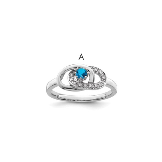 Birthstone and Diamond Mother's Ring Semi-Mount