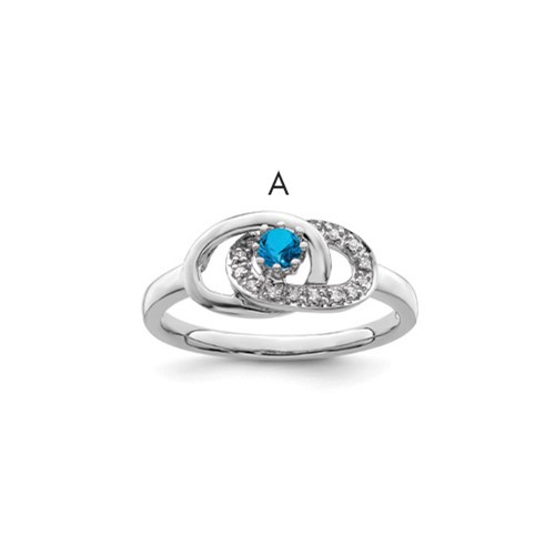 14K White Gold Family Jewelry Diamond Semi-Set Ring