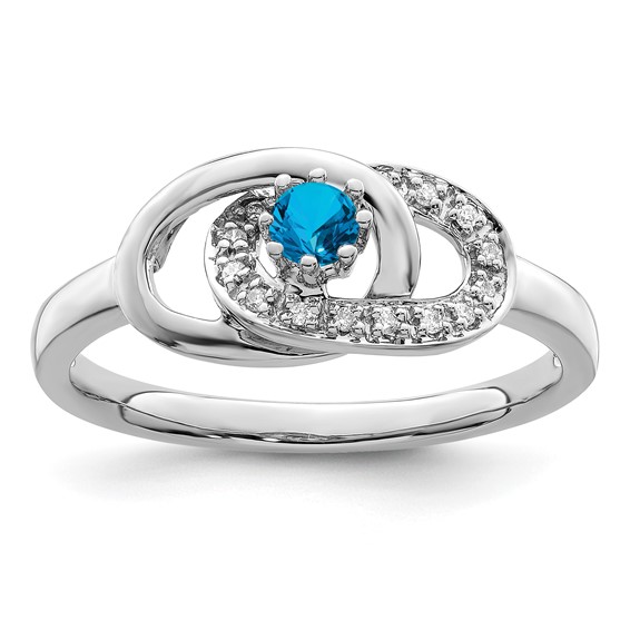 Birthstone and Diamond Mother's Ring Semi-Mount