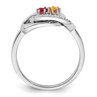 14K White Gold Family Jewelry Diamond Semi-Set Ring view 3