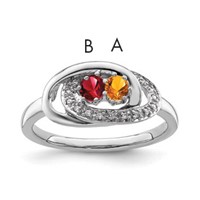 14K White Gold Family Jewelry Diamond Semi-Set Ring view 1