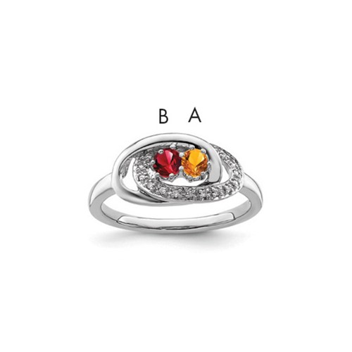 14K White Gold Family Jewelry Diamond Semi-Set Ring