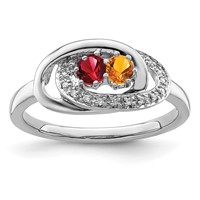 14K White Gold Family Jewelry Diamond Semi-Set Ring view 2