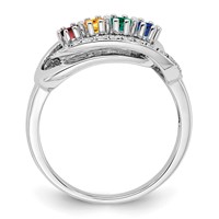 14K White Gold Family Jewelry Diamond Semi-Set Ring view 3