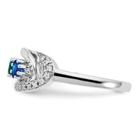 14K White Gold Family Jewelry Diamond Semi-Set Ring view 4