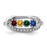 14K White Gold Family Jewelry Diamond Semi-Set Ring view 5
