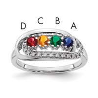 14K White Gold Family Jewelry Diamond Semi-Set Ring view 1