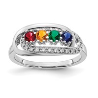 14K White Gold Family Jewelry Diamond Semi-Set Ring view 2