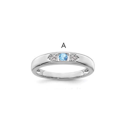 14K White Gold Family Jewelry Diamond Semi-Set Ring