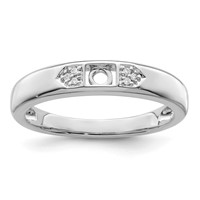 14K White Gold Family Jewelry Diamond Semi-Set Ring view 5