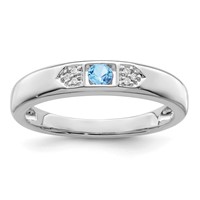 14K White Gold Family Jewelry Diamond Semi-Set Ring view 2