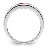 14K White Gold Family Jewelry Diamond Semi-Set Ring view 3