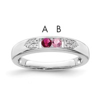 14K White Gold Family Jewelry Diamond Semi-Set Ring view 1