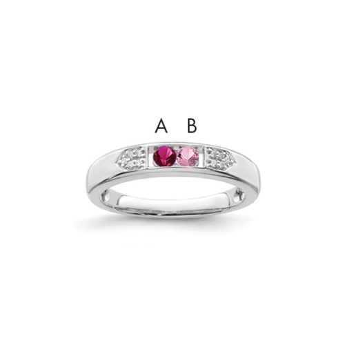 14K White Gold Family Jewelry Diamond Semi-Set Ring