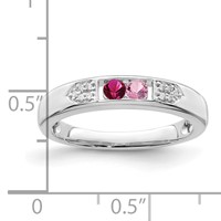 14K White Gold Family Jewelry Diamond Semi-Set Ring view 4